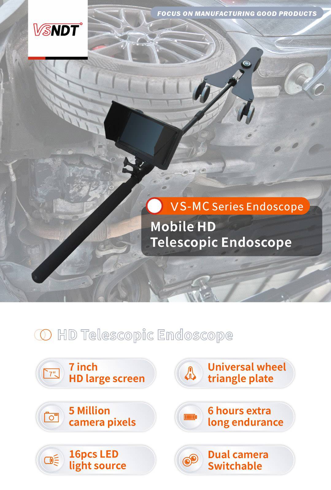 FHD Touch industrial endoscope