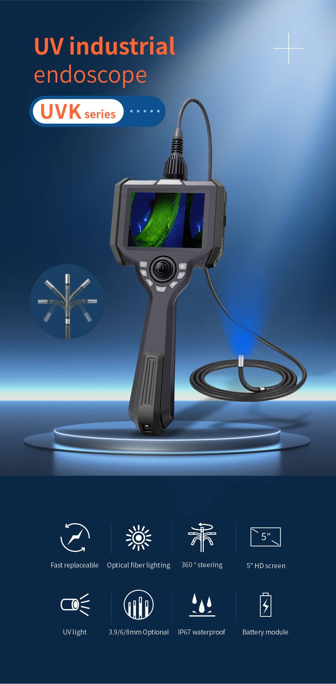 FHD Touch industrial endoscope