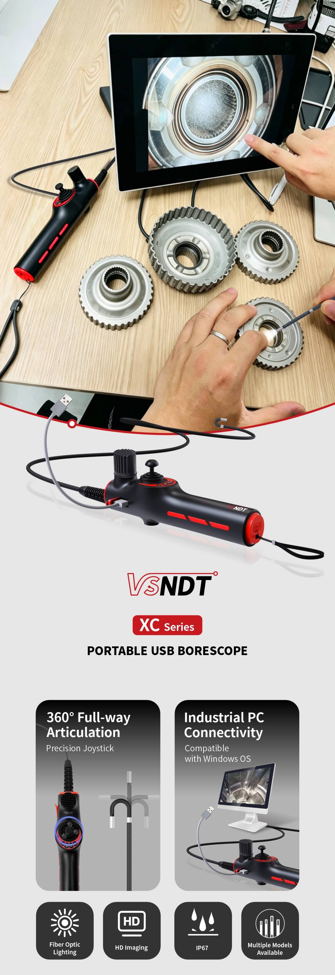 FHD Touch industrial endoscope